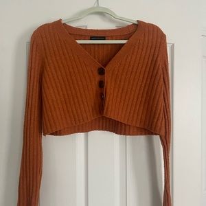 burnt orange urban outfitters cropped sweater